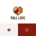 Fall Love Heart Shape Autumn Season Nature Business Logo