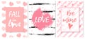 Fall in love, love, be mine romantic graffiti vector illustration. Valentines day gift vertical greeting cards creative