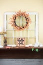 Fall mantel decor - light and bright style