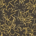 Fall maple leaf outlines pattern Royalty Free Stock Photo