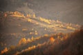 Fall in mountain hills. October scene Royalty Free Stock Photo