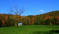 Fall Mountain Ridge Surrounding Old School House Royalty Free Stock Photo