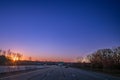 A fall November sunset over the I-494 interchange in Eagan, Minnesota Royalty Free Stock Photo