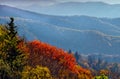 Fall overlook in The Great Smoky Mountains. Royalty Free Stock Photo