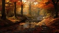 fall peaceful wood country landscape