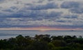 Dawn and Clouds Over Lake Michigan Royalty Free Stock Photo