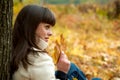 Fall portrait of a beautiful woman