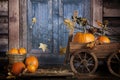 Fall Pumpkins Rustic Wagon