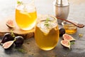 Fall refreshing cocktail with fig, honey and thyme