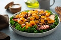 Fall salad with kale, roasted squash and apples