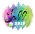 Fall sale banner with colorful skeleton leaves Royalty Free Stock Photo