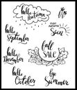 Fall sale poster. black and white hand writing