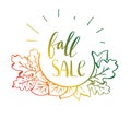 Fall sale poster. Color hand writing