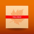 Fall sale poster with dried leaves and simple text Royalty Free Stock Photo