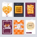 Fall sale. Set media banners with discount offer. Shopping background, label for business promotion. Can be used for website and Royalty Free Stock Photo