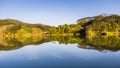 Fall Scene with Autumn Trees Reflection in Lake Royalty Free Stock Photo