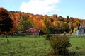 Fall in the country with water color painting Royalty Free Stock Photo