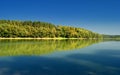 Fall Scene and Trees Autumn Reflection on Duna river Royalty Free Stock Photo