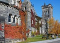 Fall scene on university campus Royalty Free Stock Photo