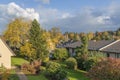 Fall season colors and clouds Oregon state Royalty Free Stock Photo