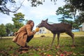 Fall season of Nara city, Japan with nice yellowred color Royalty Free Stock Photo