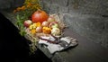 fall still life with halloween pumpkins Royalty Free Stock Photo