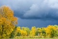 Fall Storm Clouds at High Cliff State Park. Sherwood, WI Royalty Free Stock Photo