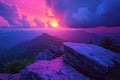 A fall sunrise viewed from Beacon Heights on the Blue Ridge Parkway, N. Royalty Free Stock Photo