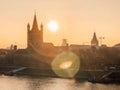 Fall Sunset Over Cologne Cathedral Royalty Free Stock Photo