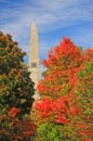 Fall trees and Bennington Monument Royalty Free Stock Photo
