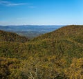 Fall View of the Blue Ridge Mountains ans Shenandoah Valley of Virginia, USA Royalty Free Stock Photo