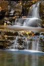 Fall View of a Cascading Waterfall