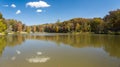 Autumn View Pandapas Pond in Giles County, Virginia, USA Royalty Free Stock Photo