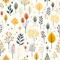 Fall watercolor seamless pattern background, AI generated, generative AI Royalty Free Stock Photo