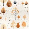 Fall watercolor seamless pattern background, AI generated, generative AI Royalty Free Stock Photo