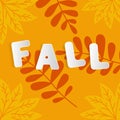 Fall for web advertising design. Autumn leaves fall background. Natural backdrop. Thanksgiving concept. Sign, symbol, element. Royalty Free Stock Photo