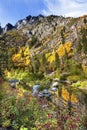 Fall Yellow Red Colors Reflection Wenatchee River Washington Royalty Free Stock Photo