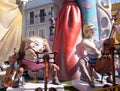 Fallas fest figures on Valencia province Royalty Free Stock Photo