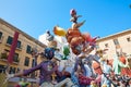 Fallas fest figures in Valencia traditional Spain