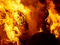 Fallas fire burning in Valencia fest at March 19 th Royalty Free Stock Photo