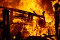 Fallas fire burning in Valencia fest at March 19 th Royalty Free Stock Photo