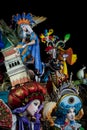 Fallas paper mache display at night with the topic `Venice fantasy` at Convent Jerusalem, Valencia, Spain