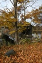 Fallasburg Bridge in Autumn Royalty Free Stock Photo