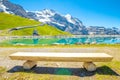 Fallboden lake near Kleine Scheidegg station, Jungfrau region in the Bernese Alps, Switzerland Royalty Free Stock Photo