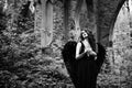 Fallen angel with black wings Royalty Free Stock Photo