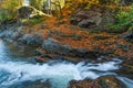 Autumn landscape with a river in the mountains Royalty Free Stock Photo