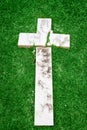 Fallen and broken down marble cross Royalty Free Stock Photo