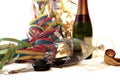 Fallen champagne glass and car keys Royalty Free Stock Photo