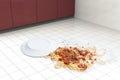 Fallen dish of pasta Royalty Free Stock Photo