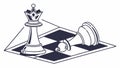 Fallen king chess piece for defeat, challenge, or strategy, vector design Generative AI Royalty Free Stock Photo